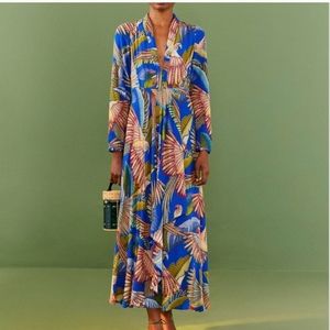 FARM Rio‼️‼️ Blue Macaw Flight Maxi Dress. New without tags.